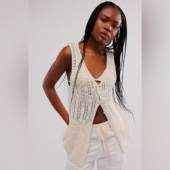 Free People Lily Tunic Knit Tank Top Vest - Size M - Picture 8 of 8